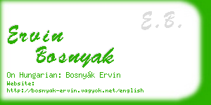 ervin bosnyak business card